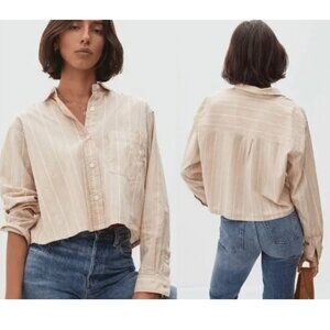 Everlane the silky cotton way short button down shirt